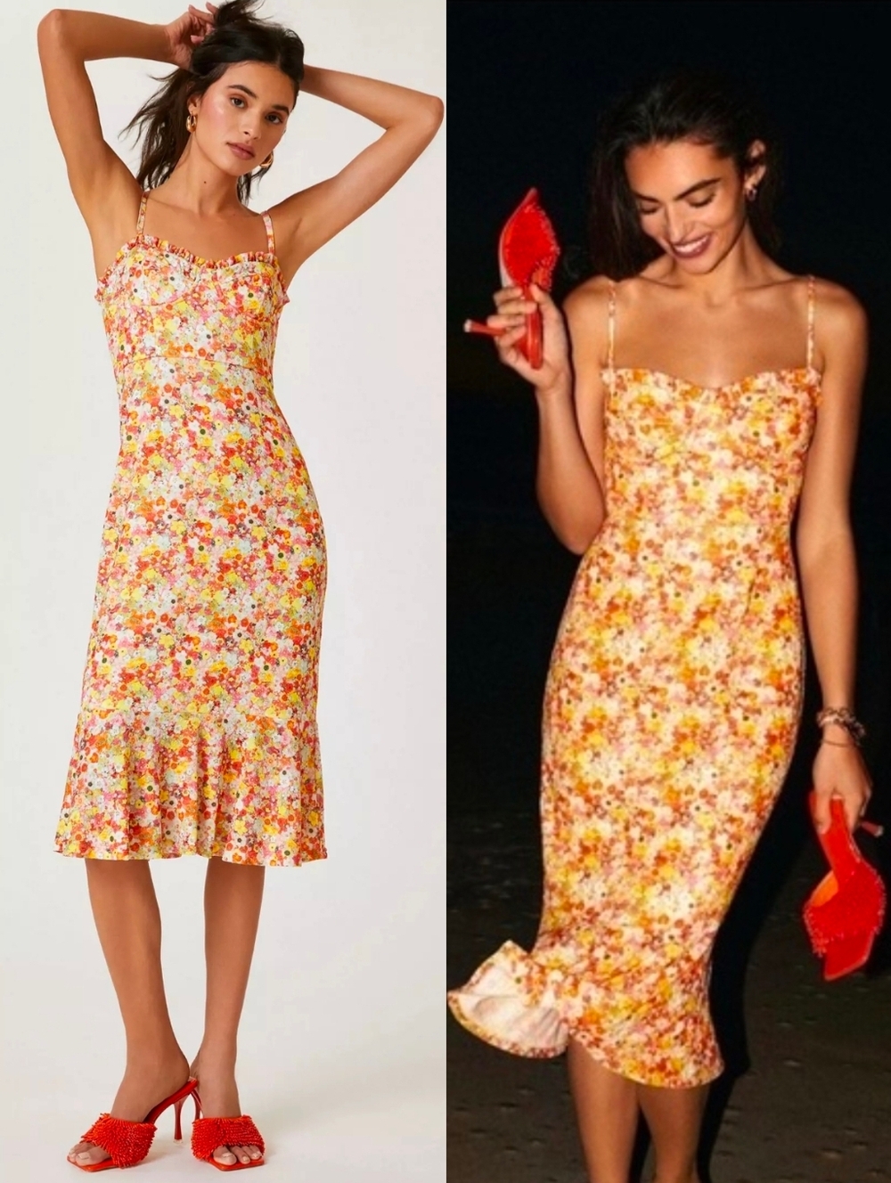 NWT Anthropologie Hutch Pink Colorful Floral Selene Bustier Midi Dress